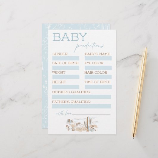 Oh Baby Cowboy Baby Shower Predictions (正面/裏面インサイチュ)