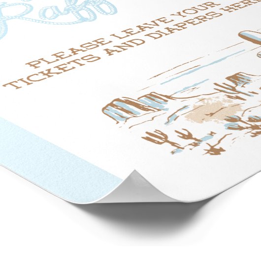 Oh Baby Cowboy Shower Diaper Raffle ポスター (角)