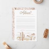 Oh Baby Cowgirl Baby Shower Advice for Parents ノートカード (正面/裏面インサイチュ)