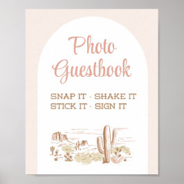 Oh Baby Cowgirl Baby Shower Photo Guestbook Sign ポスター