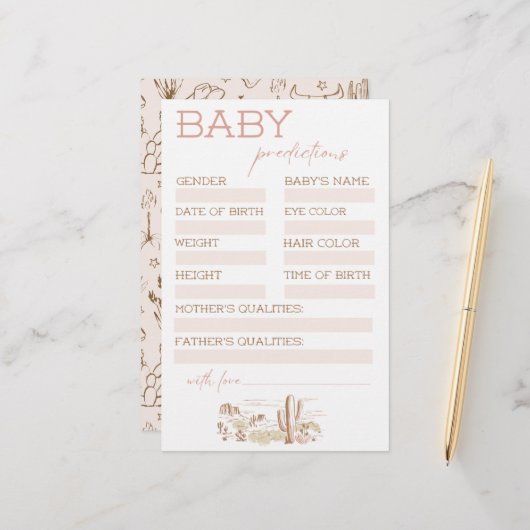 Oh Baby Cowgirl Baby Shower Predictions (正面/裏面インサイチュ)