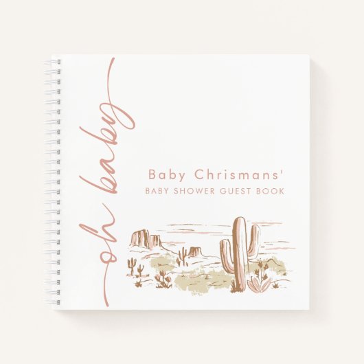 Oh Baby Cowgirl Shower Guest Book ノートブック (正面)