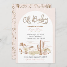 Oh Baby Cowgirl Shower Invitation