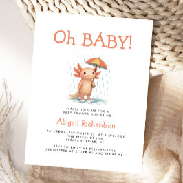 Oh Baby Cute Axolotl Baby Shower Invitation ポストカード