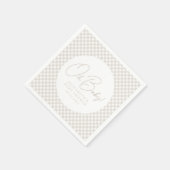 Oh baby cute blue gingham baby shower スタンダードカクテルナプキン (角)