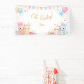 Oh Baby, Cute Bunny Pastel Gender Neutral Shower  横断幕 (インサイチュ)