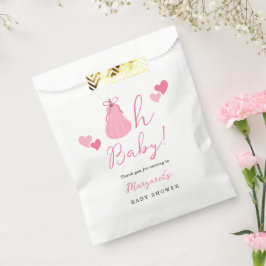 Oh Baby Cute Pink Pumpkin Bow Girl Baby Shower フェイバーバッグ