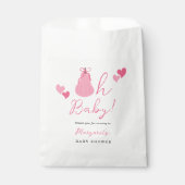 Oh Baby Cute Pink Pumpkin Bow Girl Baby Shower フェイバーバッグ (正面)