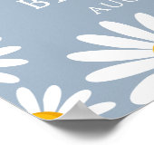 Oh Baby Daisy Blue Baby Shower Welcome Sign ポスター (角)