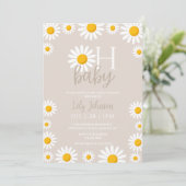 Oh Baby Daisy Boho Neutral Baby Shower 招待状 (スタンド正面)