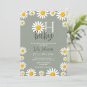 Oh Baby Daisy Neutral Baby Shower All In One 招待状 (スタンド正面)