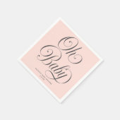 Oh Baby Elegant Script Blush Pink Girl Baby Shower スタンダードカクテルナプキン (角)
