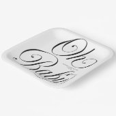 Oh Baby Elegant Script Gender Neutral Baby Shower ペーパープレート (傾斜あり)