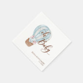 Oh Baby Elephant in Hot Air Balloon Baby Shower スタンダードカクテルナプキン (角)