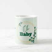 Oh Baby Eucalyptus Leaves Baby Shower コーヒーマグカップ (中央)