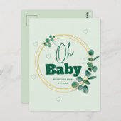 Oh Baby Eucalyptus Leaves  Baby Shower ポストカード (正面/裏面)