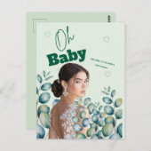 Oh Baby Eucalyptus Leaves  Baby Shower ポストカード (正面/裏面)