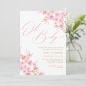 Oh Baby Floral Baby Shower Cherry Blossom 招待状 (スタンド正面)
