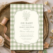 Oh Baby Gingham Baby Shower 招待状