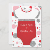 Oh Baby Girl, ベビーシャワーの招待状, 擬似グリッター 招待状 (裏面)