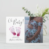 Oh Baby Girl Baby Shower写真招待状 招待状 (スタンド正面)