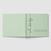 Oh Baby Green Baby Shower Guest Book ゲストブック (全面)