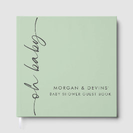 Oh Baby Green Baby Shower Guest Book ゲストブック