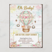 Oh Baby Hot Air Balloon Baby Shower Invitation ポストカード (正面)