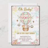 Oh Baby Hot Air Balloon Baby Shower Invitation 招待状 (正面)