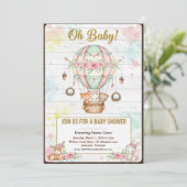 Oh Baby Hot Air Balloon Baby Shower Invitation 招待状 (スタンド正面)