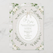 Oh Baby Hydrangea Vintage Baby Shower 招待状 (正面/裏面)