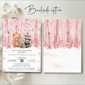 Oh Baby its cold outside Pink Baby Shower 招待状