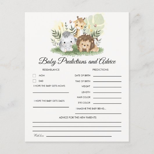 Oh Baby, Jungle Animals Baby Shower (正面)