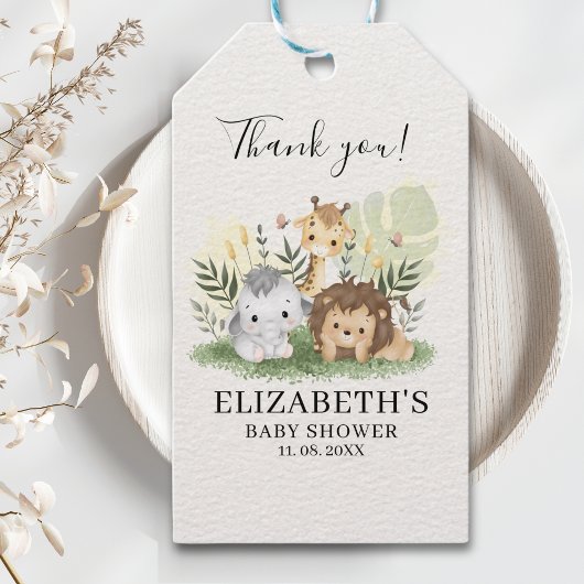 Oh Baby Jungle Animals Baby Shower ギフトタグ