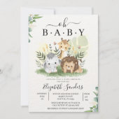 Oh Baby Jungle Baby Shower Boy 招待状 (正面)