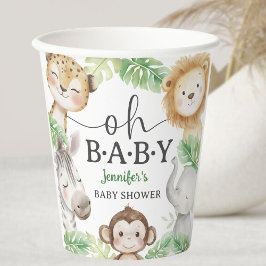 Oh Baby Jungle Baby Shower Safari Animals  紙コップ