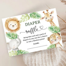 Oh Baby Jungle Baby Shower Safari Diaper Raffle