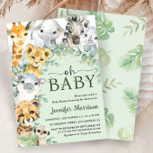 Oh Baby Jungle Safari Animals Baby Shower 招待状