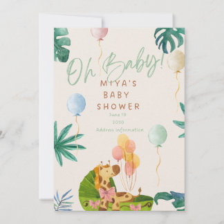 Oh Baby! Jungle Safari Baby Shower Invitation 招待状