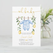 Oh baby lemon  Baby Shower Invitation 招待状 (スタンド正面)