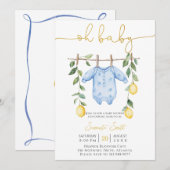 Oh baby lemon  Baby Shower Invitation 招待状 (正面/裏面)