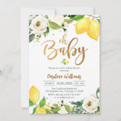 Oh Baby Lemon Floral Baby Shower Invitation 招待状 (正面)