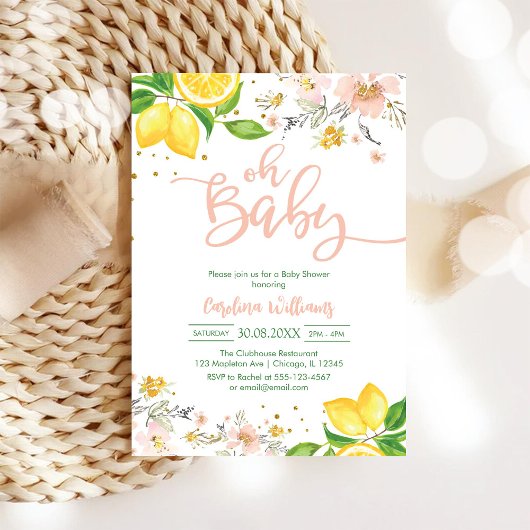 Oh Baby Lemon Squeez Baby Shower Invitation 招待状