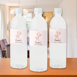 Oh Baby Lindo Elefante Acuarela Azul Baby Shower ペットボトルラベル