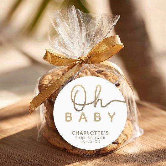 Oh Baby Little Pearl Ocean Baby Shower Favor  ラウンドシール