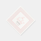 Oh Baby Minimal Elegant Pink Script Baby Shower  スタンダードカクテルナプキン (角)