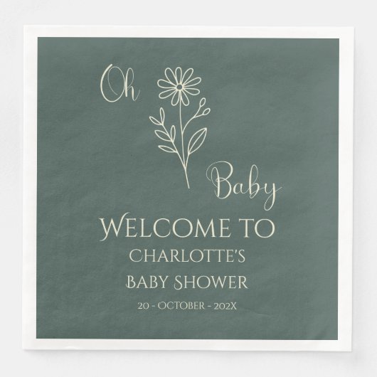 Oh Baby Minimalist Wildflower Baby Shower (正面)