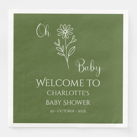 Oh Baby Minimalist Wildflower Baby Shower (正面)