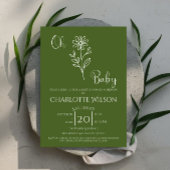 Oh Baby Minimalist Wildflower Baby Shower 招待状