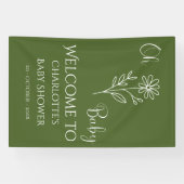 Oh Baby Minimalist Wildflower Baby Shower 横断幕 (横)